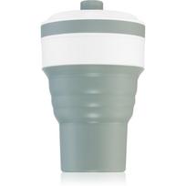 KidPro Collapsible Mug puodelis su šiaudeliu Grey 350 ml