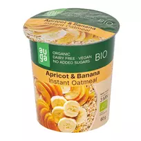 Ekologiška avižinė košė su abrikosais ir bananais AUGA, 60 g