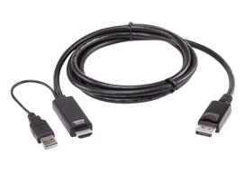 ATEN True 4K 1.8M HDMI ir DisplayPort kabelis, KVMATN2L_7D02HDP