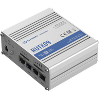 Teltonika RUTX09 LTE-A Cat 6 mobilaus ryšio IoT maršrutizatorius su 2 SIM lizdais, nešlių agregacija ir 4 gigabitinėmis eterneto sąsajomis | Sukurtas kaip pagrindinis ir/arba atsarginis interneto šaltinis | Gali pasiūlyti iki 300Mbps mobilaus ryšio spartą ir didelį duomenų pralaidumą