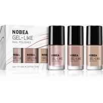 NOBEA Day-to-Day 3-Piece Gel-like Nail Polish set nagų lakų rinkinys Coffee Time