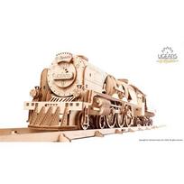 Medinis konstruktorius UGEARS V-Express Steam Train with Tender Model