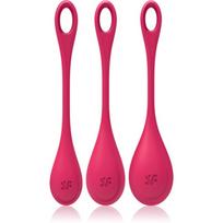 Satisfyer YONI POWER 1 TRAINING dubens dugno raumenų treniruoklis Red 3 vnt.