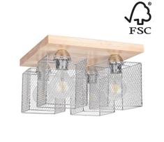 Spot-Light 8175460 - Lubinis šviestuvas NORMAN WOOD 4xE27/25W/230V