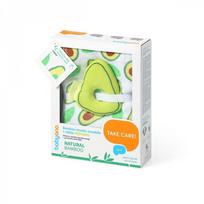 BABYONO bambukinis vystyklas kūdikiui su barškučiu - Avocado- 536/01