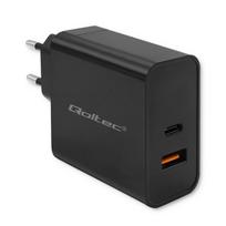 Qoltec Super Quick PD charger, 1x USB-C, 1x USB, 90W