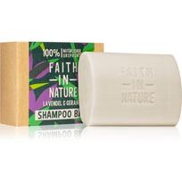 Faith In Nature Lavender & Geranium ekologiškas kietasis šampūnas su levandomis 85 g