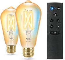LED Bulb WiZ Wi-Fi BLE 7W (50W) ST64 Amb TW 2PK+Remote 5000K 640lm 929003057022 | 8719514550155