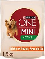 Sausas ėdalas šunims ONE Mini Active, su vištiena ir ryžiais, 1,5 kg