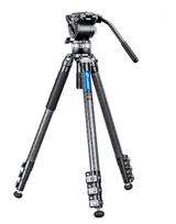 Leofoto LVM-324C+BV-15 4-Section Carbon Fiber Video Tripod with Fluid Head Set