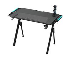Žaidimų stalas FALCON su LED RGB foninis apšvietimas 116x60 cm juoda