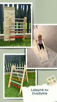 Montessori PIKLER laipynė su čiuožykla Su čiuožykla + laipiojimo sienele +3 spalvos