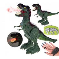 Nuotoliniu būdu valdomas dinozauras Rex su dūmų efektu - žalias