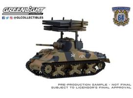 PRE-ORD3R GreenLight Tanko Modeliukas 1945 M4 Sherman Tank U.S. Army World War II 12th Armored Division Germany with T34 Calliope Rocket Launcher