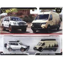 PRE-ORD3R Hot Wheels Premium 2-pack Modeliukas Mercedes Benz Sprinter Touer & Toyota Land Cruiser Prado