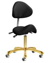 Kosmeda kosmetinė kėdutė balno tipo su 3 reguliavimais juoda su aukso stovu Saidy 50-64cm