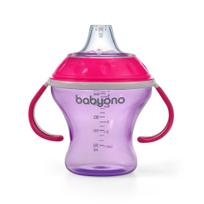 BabyOno neišsiliejanti gertuvė nuo 6 mėn., minkštu snapeliu, NATURAL NURSING, rožinė, 180 ml, 1456