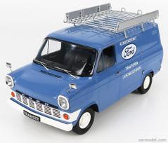 PRE-ORD3R KK Scale Modeliukas 1/18 1965 Ford Transit Delivery Van with Roof Rack *Ford Kundendienst*, blue