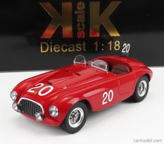 PRE-ORD3R KK Scale Modeliukas 1/18 1949 Ferrari 166 MM #20 Winner 24h Spa, red