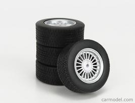 PRE-ORD3R KK Scale Ratų komplektas 1/18 BMW Alpina E30 16 inch Wheel and Tyre Set, black/chrome