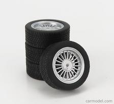 PRE-ORD3R KK Scale Ratų komplektas 1/18 BMW Alpina E30 18 inch Wheel and Tyre Set, black/chrome