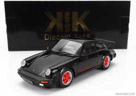 PRE-ORD3R KK Scale Modeliukas 1/18 1989 Porsche 911 Carrera 3.2 Clubsport, black/red