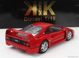 PRE-ORD3R KK Scale Modeliukas 1/18 1987 Ferrari F40 with Red Seats, red
