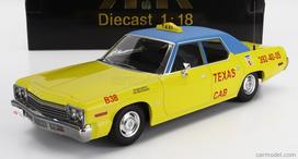 PRE-ORD3R KK Scale Modeliukas 1/18 1974 Dodge Monaco, Texas Cab yellow/blue