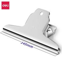 Metalinis spaustukas DELI 145mm sidabrinės spalvos 4vnt/pak