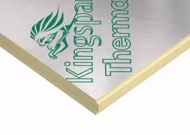 Poliuretano plokštė Kingspan PIR THERMA TP10, su aliuminiu, frezuota, 30-200mm