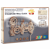 3D medinis konstruktorius „Steampunk sieninis laikrodis”