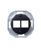 Renova juodas kompiuterinio lizdo dangtelis 2x RJ45 Spalva Juoda