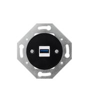 Juodas USB lizdas su krovimu Spalva Juoda