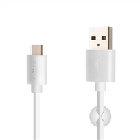 Fixed Data and Charging Cable with USB/USB-C Connectors | White
