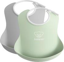 BabyBjörn Baby bibs, 2-pack, Grey/Powder Green (046346)