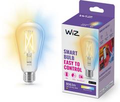 WiZ smart lamp, E27, clear glass, tunable white—shades of white light, Wi-Fi, 2700–6500 K, 806 lm (929003018622)