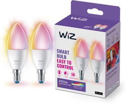 WiZ smart lamp, E14, RGBW – all colors and shades of white light, Wi-Fi, 470 lm, 2-pack (929002448842)