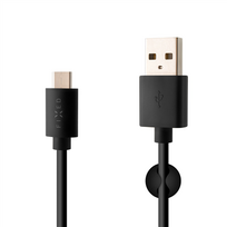 Fixed Data and Charging Cable with USB/USB-C Connectors | Black