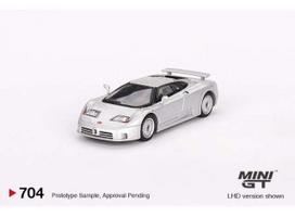 Mini GT Modeliukas 1/64 1995 Bugatti EB110 GT, grey-silver