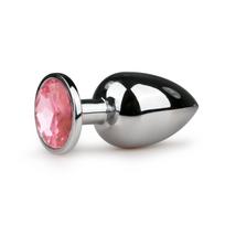 Easytoys Metal Butt Plug 126PNK Anal Jewelry Silver/Pink