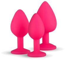 Easytoys Anal Collection Silicone Butt Plug with Diamond Pink