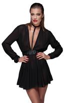 Noir Handmade F150 Chiffon Minidress with Choker XL