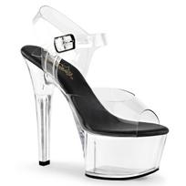 Pleaser Aspire-608 Clear-Black/Clear 42