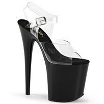 Pleaser Flamingo-808 Clear/Black 39