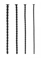 Ouch! Silicone Spiral Screw Plug Set Advanced Urethral Sounding Black
