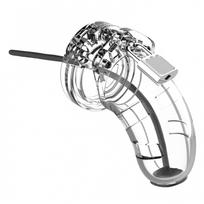 Shots ManCage Model 15 Chastity 3.5" Cage with Silicone Urethal Sounding
