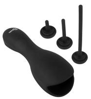 Rebel Glans Masturbator with 3 attachable Dilators Black