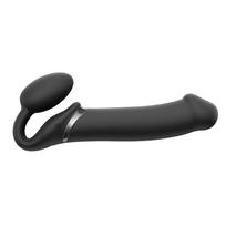 strap-on-me 3 Motors Vibrating Silicone Bendable Strap-On Black XL