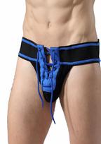 MOB Fetish Football Jockstrap Blue XL