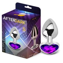 AfterDark Heart Shaped Butt Plug Silver/Purple Size S
